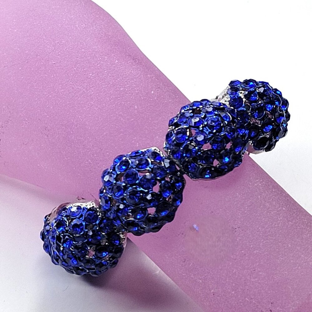 Blue Crystal Rhinestone Bracelet - Picture 2 of 9